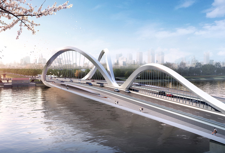 青岛海洋活力区跨风河新建桥梁工程